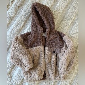 Zara Girls Two-Tone Sherpa Jacket